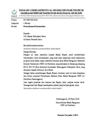 Detail Contoh Surat Rekomendasi Kemenag Nomer 28