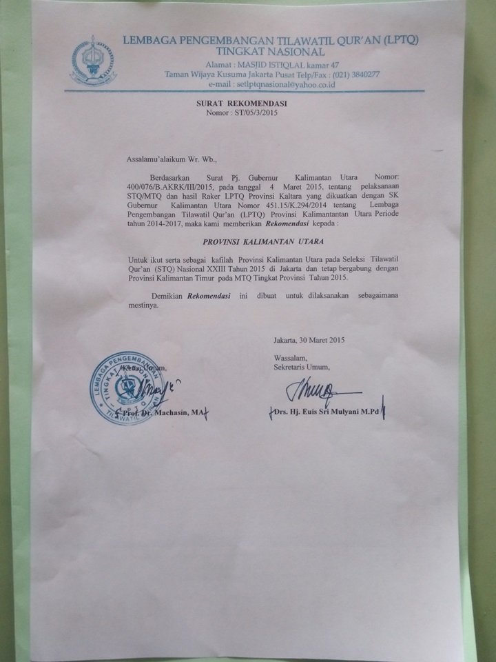 Detail Contoh Surat Rekomendasi Kemenag Nomer 38