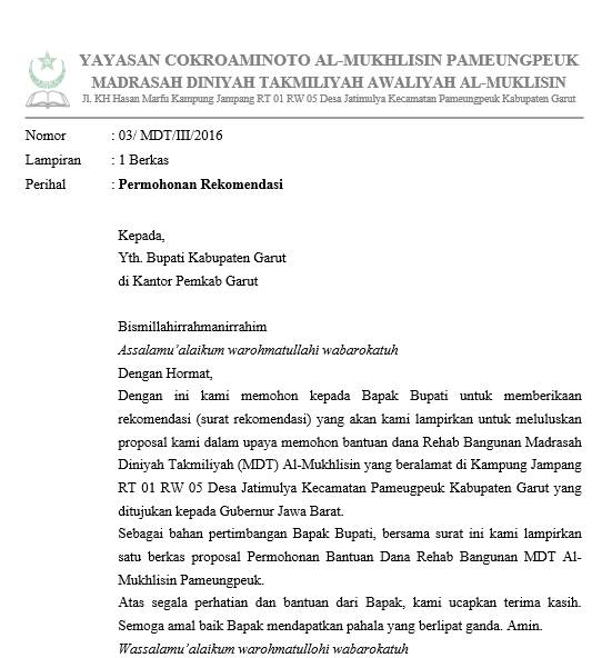 Detail Contoh Surat Rekomendasi Kemenag Nomer 46