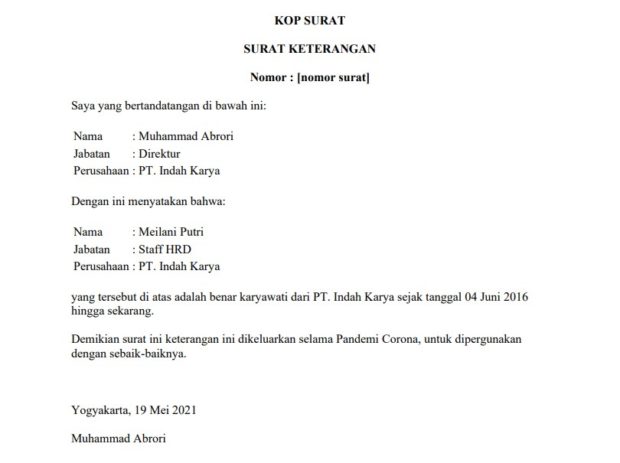 Detail Contoh Surat Rekomendasi Kerja Nomer 44