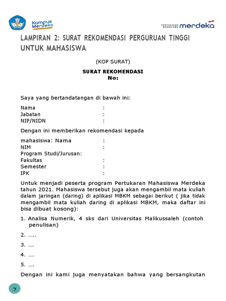 Detail Contoh Surat Rekomendasi Kuliah Nomer 21