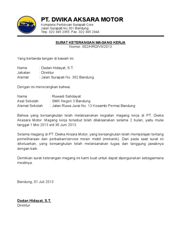 Detail Contoh Surat Rekomendasi Magang Dari Kampus Nomer 11