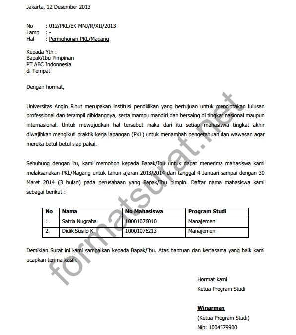 Detail Contoh Surat Rekomendasi Magang Dari Kampus Nomer 41