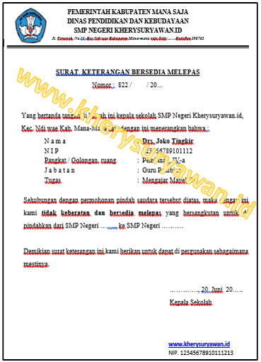 Detail Contoh Surat Rekomendasi Menerima Mutasi Pns Nomer 27