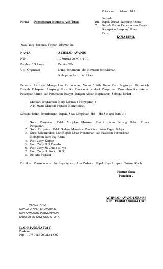 Detail Contoh Surat Rekomendasi Menerima Mutasi Pns Nomer 10