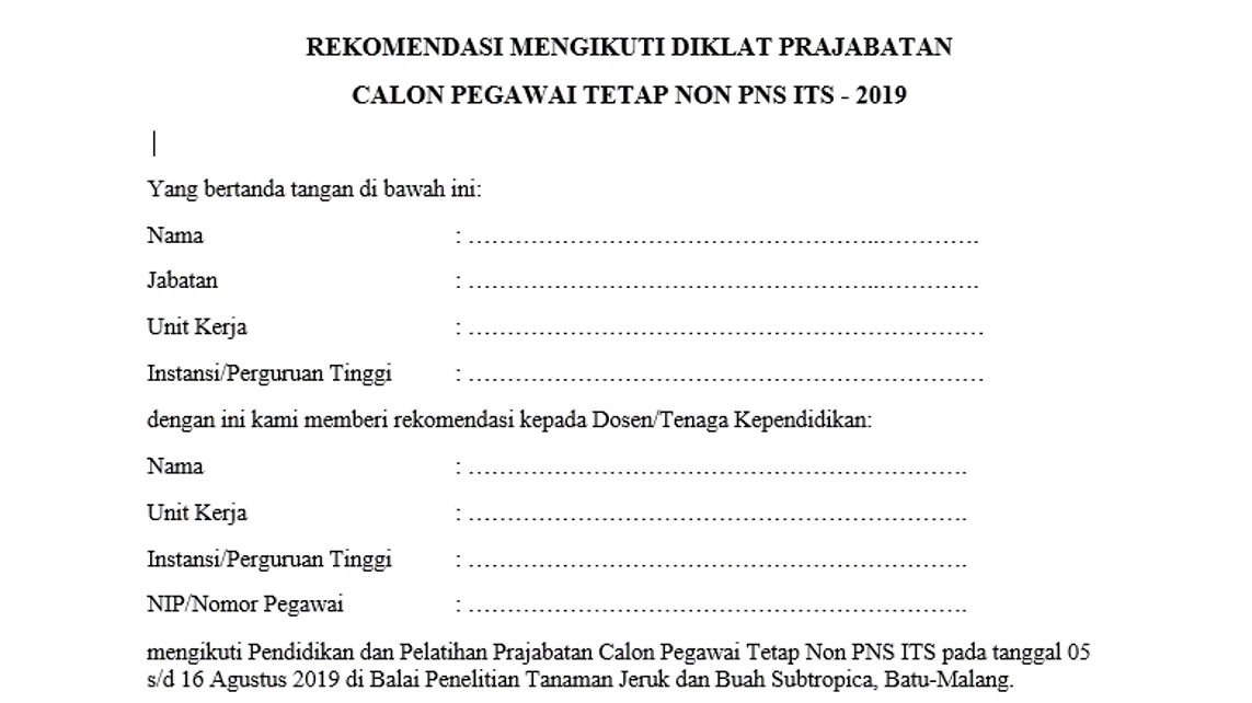 Detail Contoh Surat Rekomendasi Mengikuti Pelatihan Nomer 3