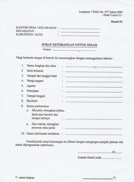 Detail Contoh Surat Rekomendasi Nikah Nomer 47