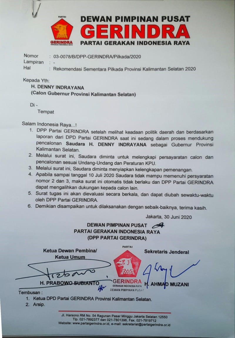 Detail Contoh Surat Rekomendasi Partai Politik Nomer 6