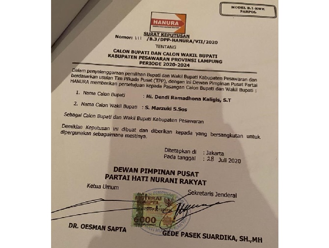 Detail Contoh Surat Rekomendasi Partai Politik Nomer 7