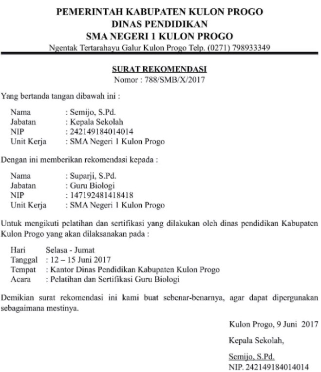 Detail Contoh Surat Rekomendasi Pelatihan Nomer 23