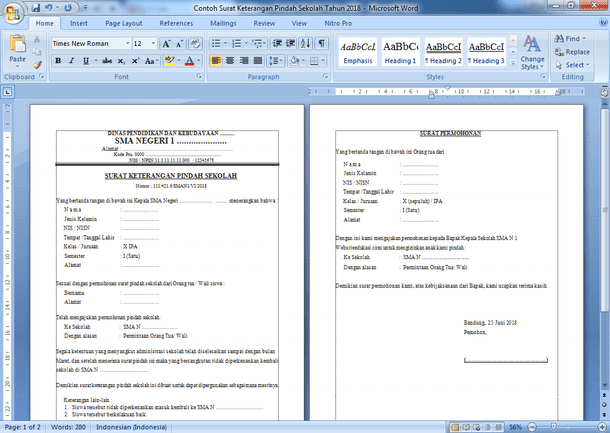 Detail Contoh Surat Rekomendasi Pindah Sekolah Nomer 56