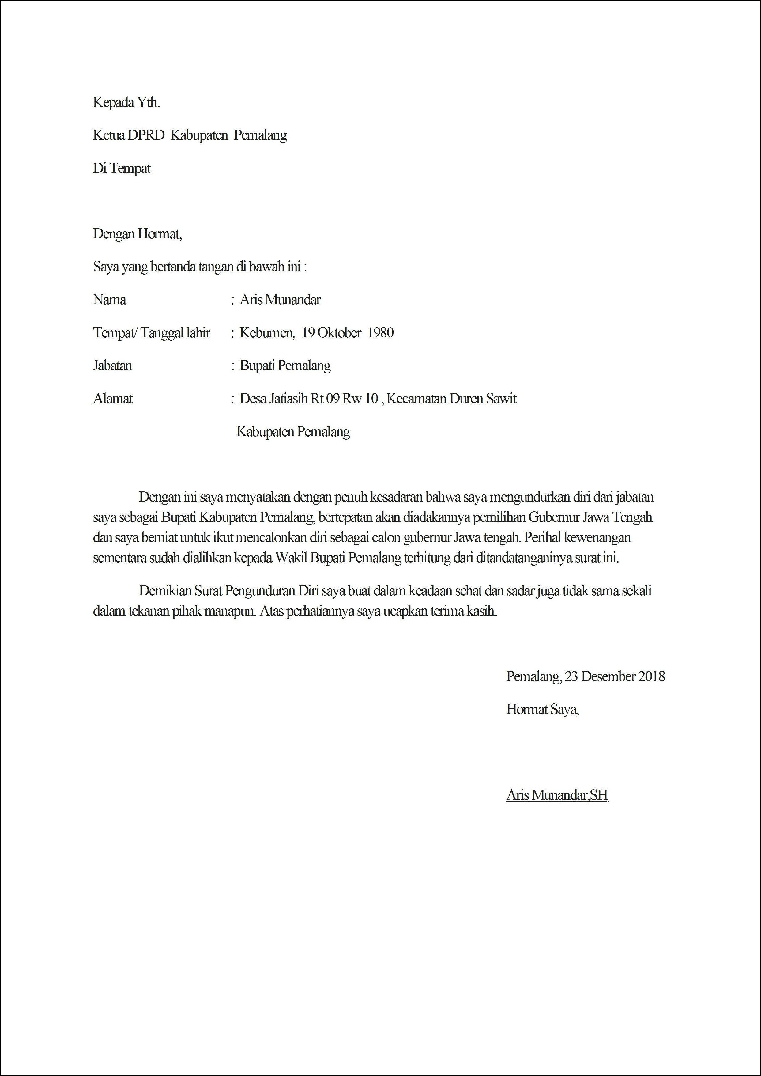 Detail Contoh Surat Resign Dari Pabrik Nomer 29