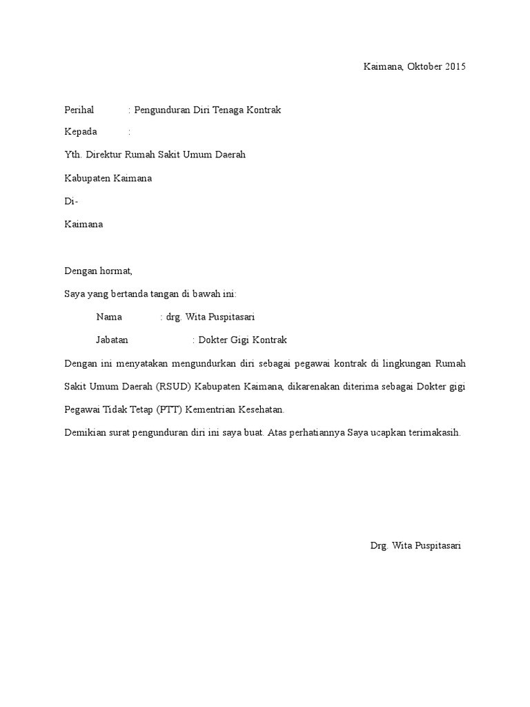 Detail Contoh Surat Resign Guru Nomer 34