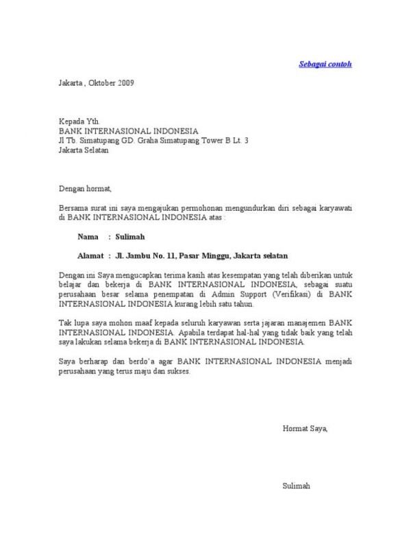 Detail Contoh Surat Resign Kerja Pabrik Nomer 42