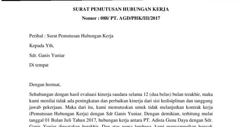 Detail Contoh Surat Resign Masa Percobaan Nomer 20