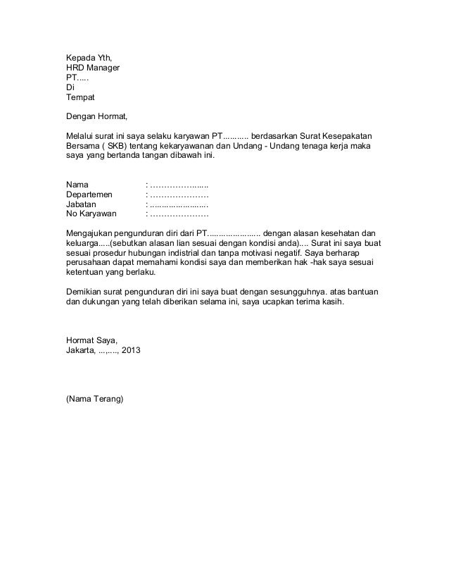 Detail Contoh Surat Resign One Month Notice Nomer 10