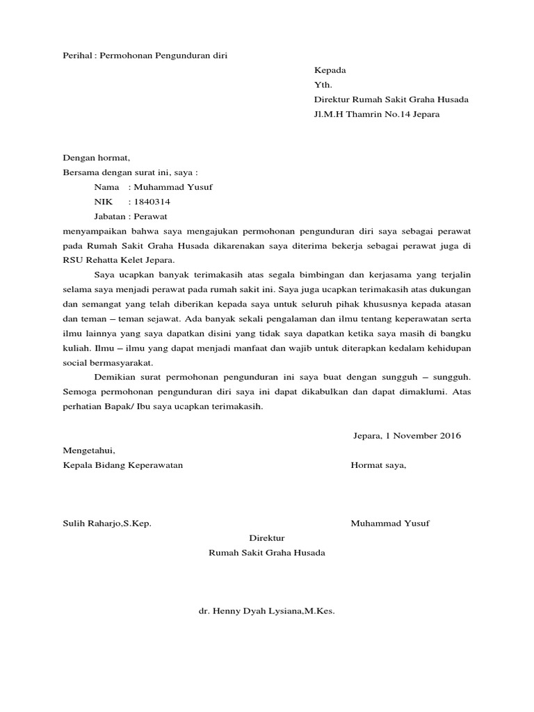 Detail Contoh Surat Resign Pns Nomer 28