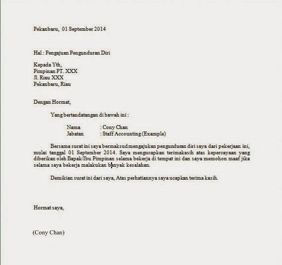 Detail Contoh Surat Resign Simple Nomer 30