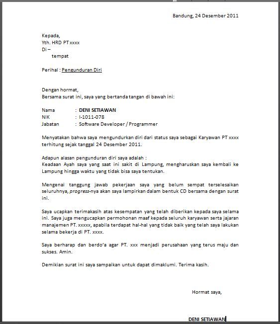 Detail Contoh Surat Resign Tulis Tangan Nomer 22