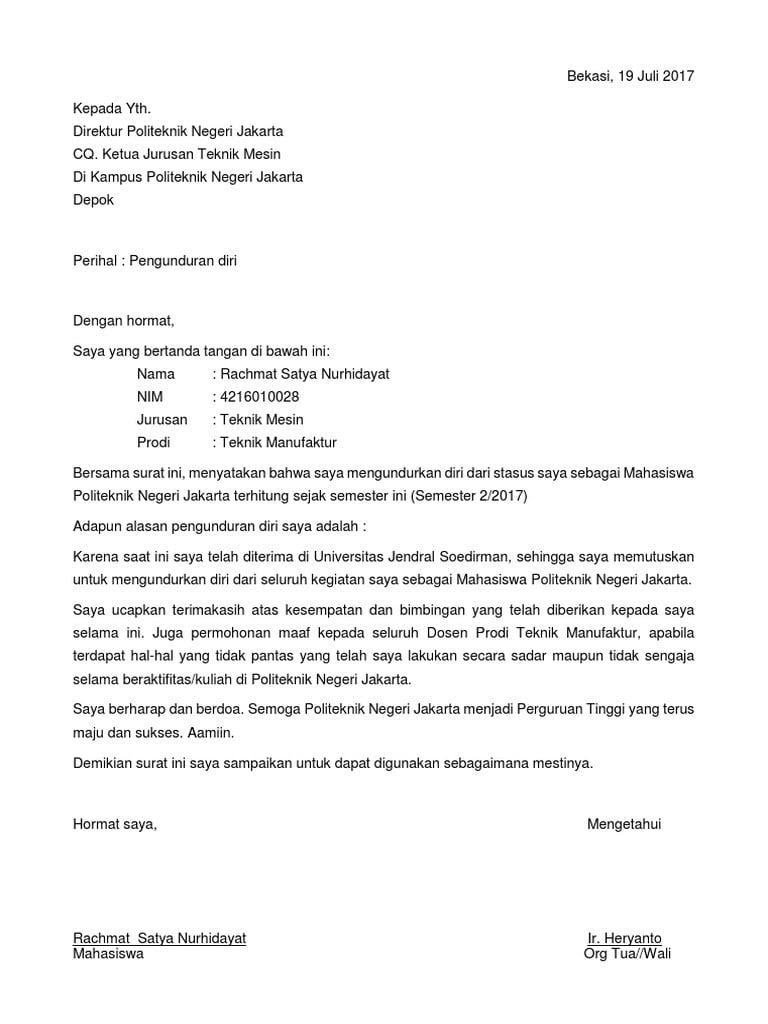 Detail Contoh Surat Resign Yang Baik Nomer 52