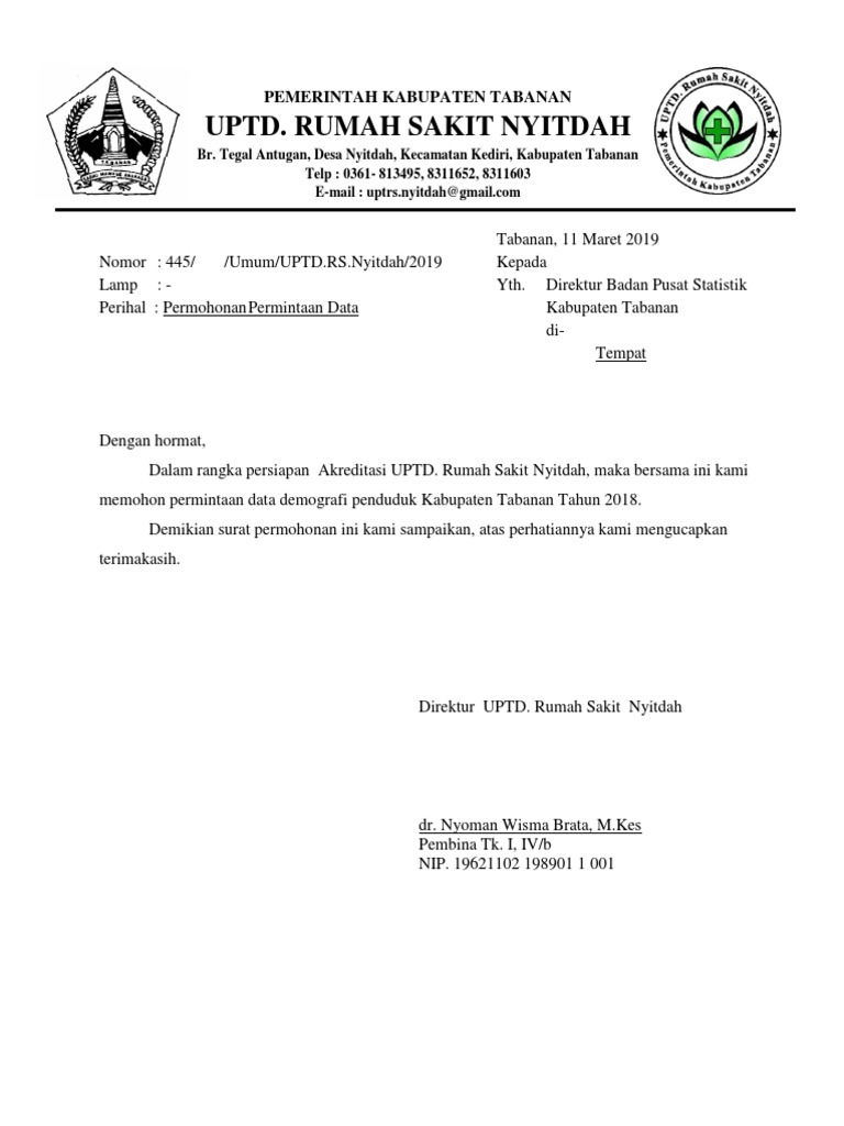 Detail Contoh Surat Resmi Permintaan Data Nomer 42