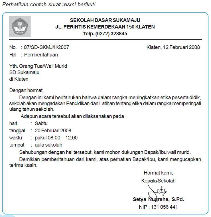 Detail Contoh Surat Resmi Sekolah Dasar Nomer 23