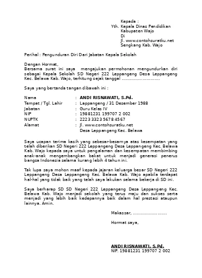 Detail Contoh Surat Resmi Untuk Kepala Sekolah Nomer 43