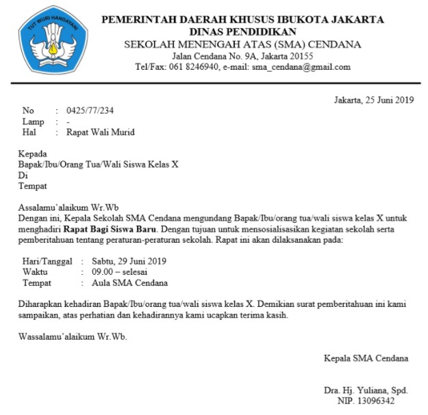 Contoh Surat Resmi Yang Benar - KibrisPDR