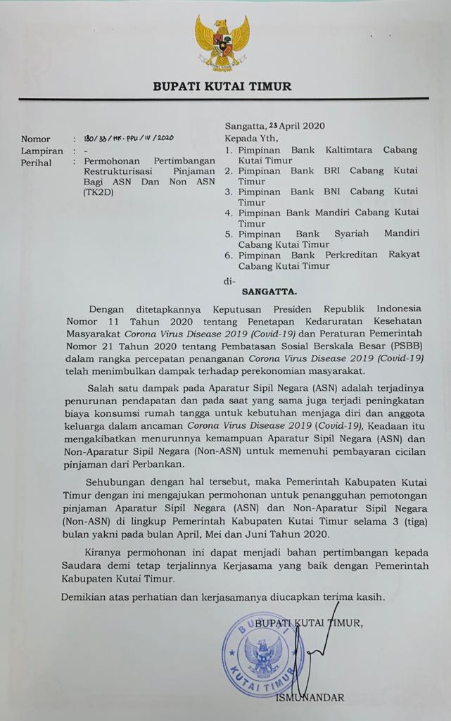 Contoh Surat Restrukturisasi Bank - KibrisPDR