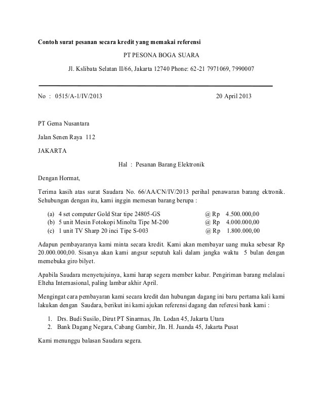 Detail Contoh Surat Restrukturisasi Kredit Nomer 14