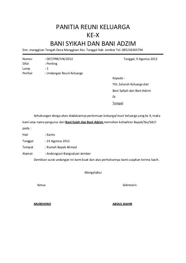 Detail Contoh Surat Reuni Nomer 4