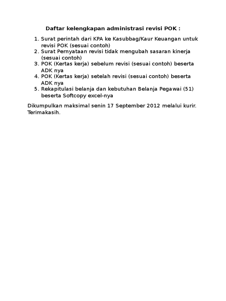 Detail Contoh Surat Revisi Pok Nomer 25