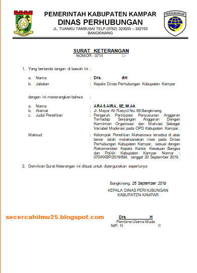 Detail Contoh Surat Riset Nomer 26