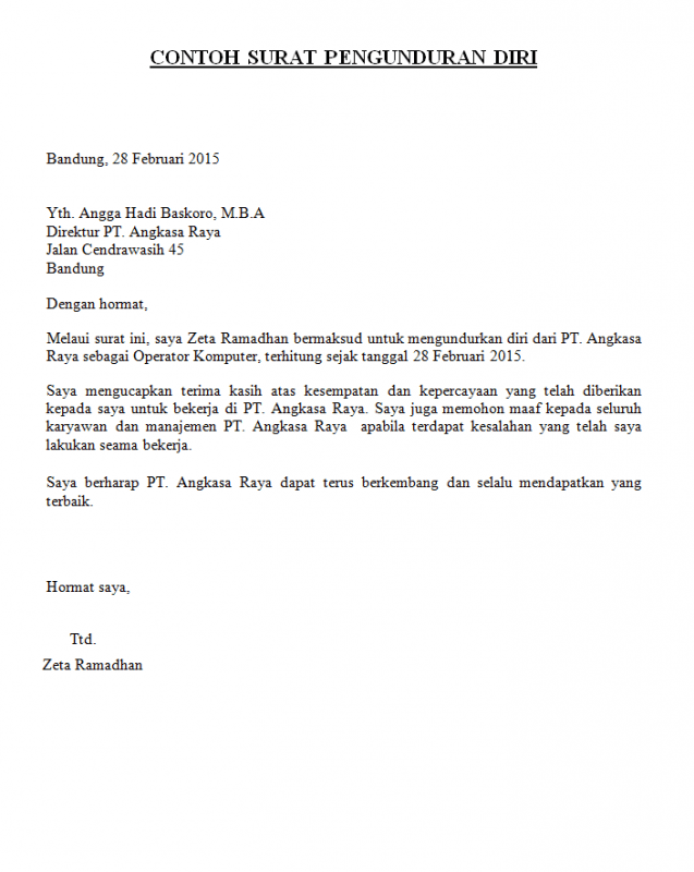Detail Contoh Surat Risgn Nomer 37