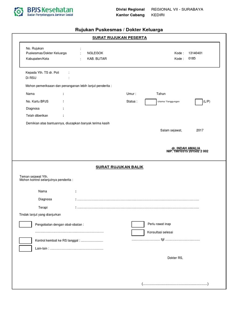 Detail Contoh Surat Rujukan Bpjs Nomer 21
