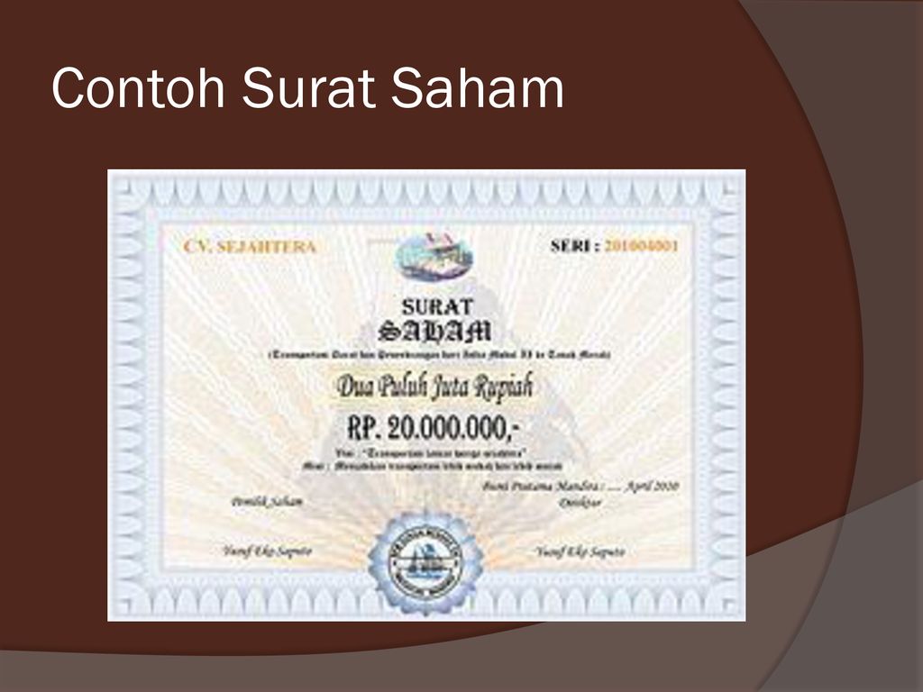 Detail Contoh Surat Saham Nomer 10