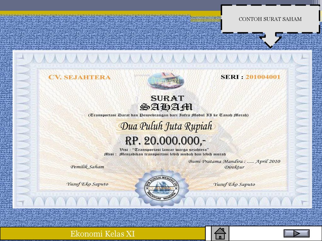 Detail Contoh Surat Saham Nomer 12