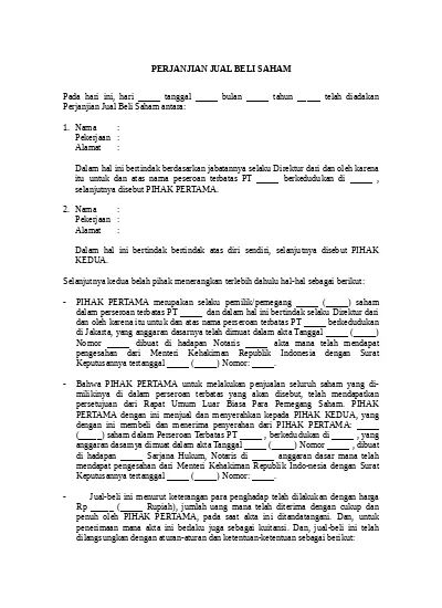 Detail Contoh Surat Saham Nomer 31