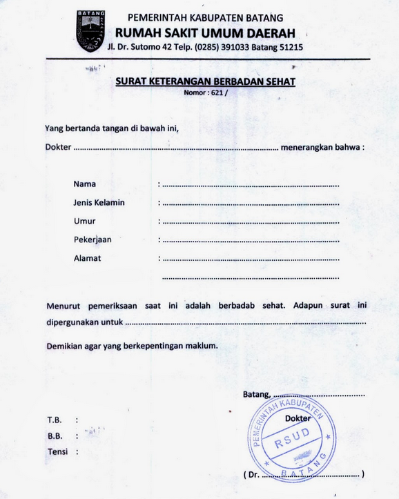 Detail Contoh Surat Sakit Dokter Nomer 19