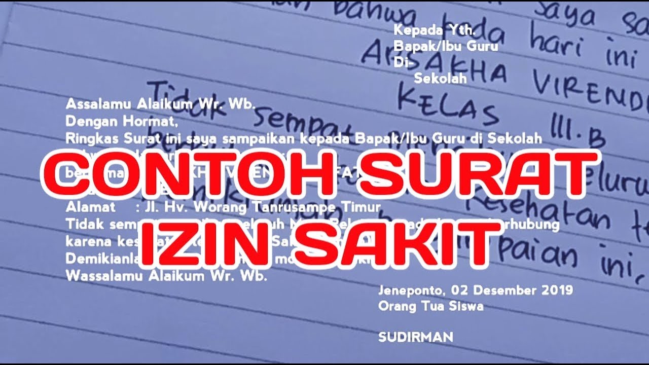 Detail Contoh Surat Sakit Ke Sekolah Nomer 46