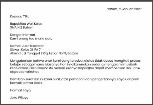 Detail Contoh Surat Sakit Yang Benar Nomer 46