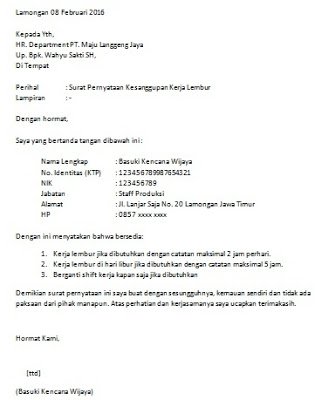 Detail Contoh Surat Sanggup Nomer 29