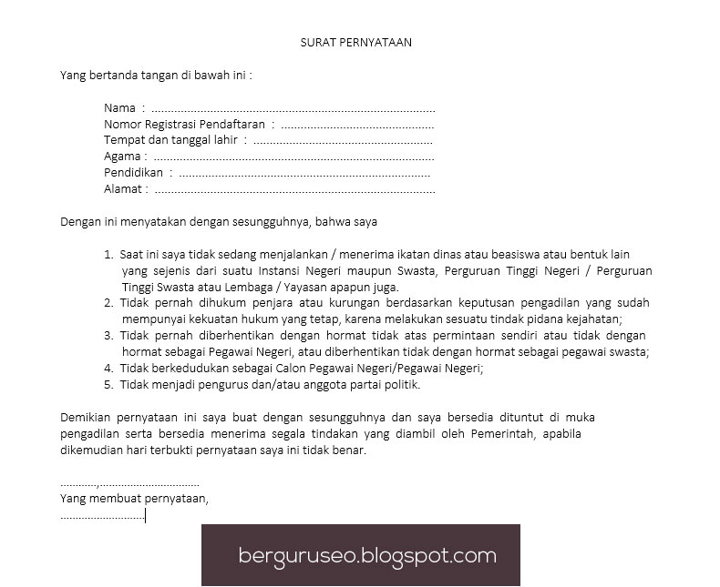 Detail Contoh Surat Sanggup Nomer 46