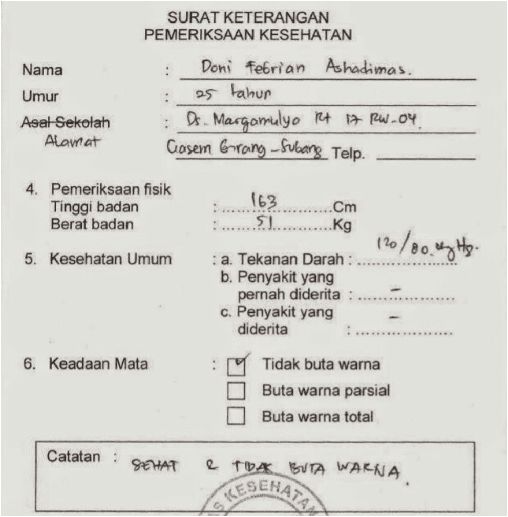 Detail Contoh Surat Sehat Dari Dokter Nomer 31