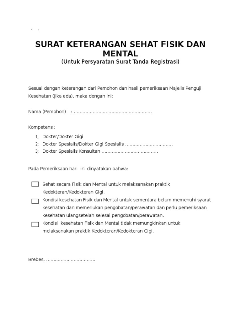 Detail Contoh Surat Sehat Dari Dokter Nomer 42