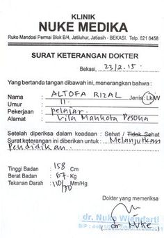 Detail Contoh Surat Sehat Dari Dokter Nomer 48