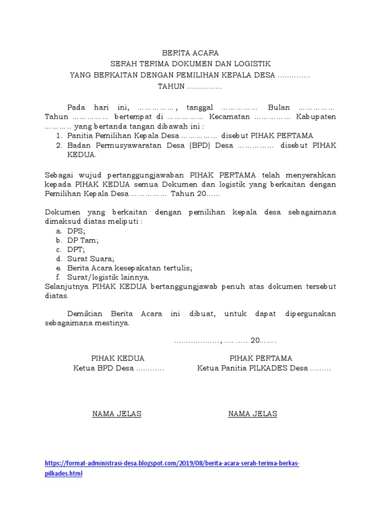 Detail Contoh Surat Serah Terima Berkas Nomer 21