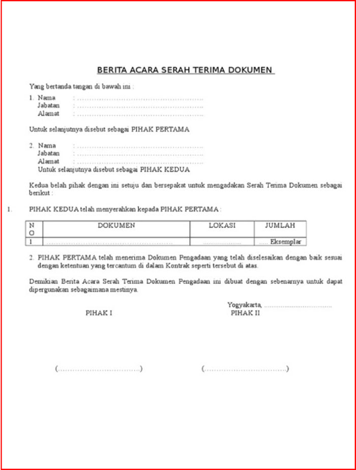 Detail Contoh Surat Serah Terima Invoice Nomer 10