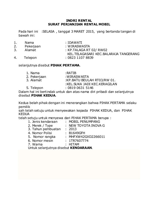 Detail Contoh Surat Serah Terima Kendaraan Nomer 11