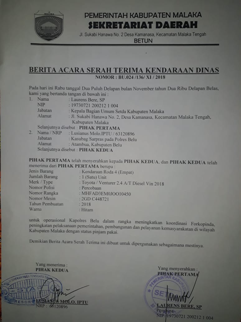 Detail Contoh Surat Serah Terima Mobil Nomer 32